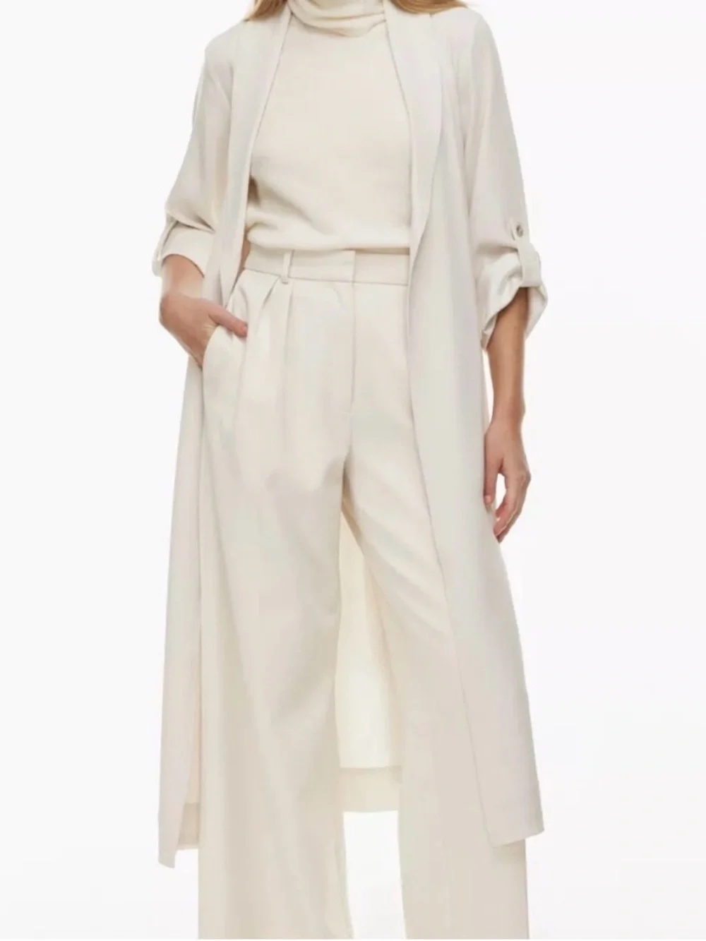 Babaton Kahlo Cream Lightweight Belted Jacket - Picture 3 of 7